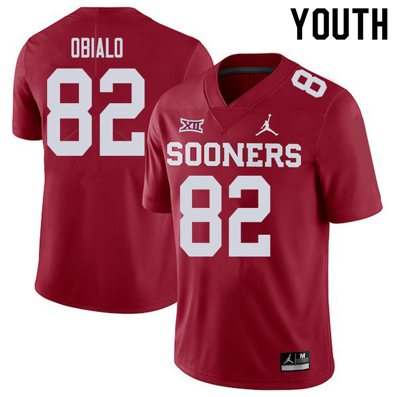 Youth #82 Obi Obialo Oklahoma Sooners College Football Jerseys Sale-Crimson
